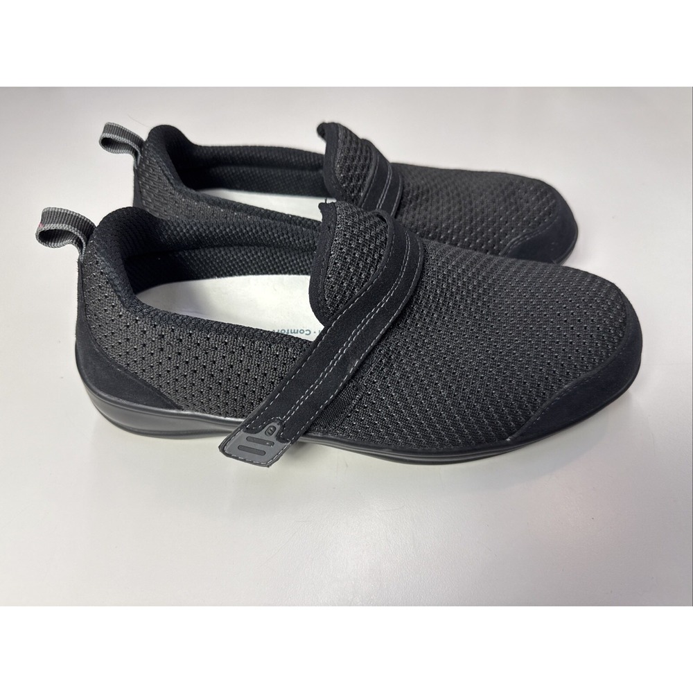 Orthofeet 821 Quincy Stretch Walking Shoes Womens Size 10 X-wide Black  3g
